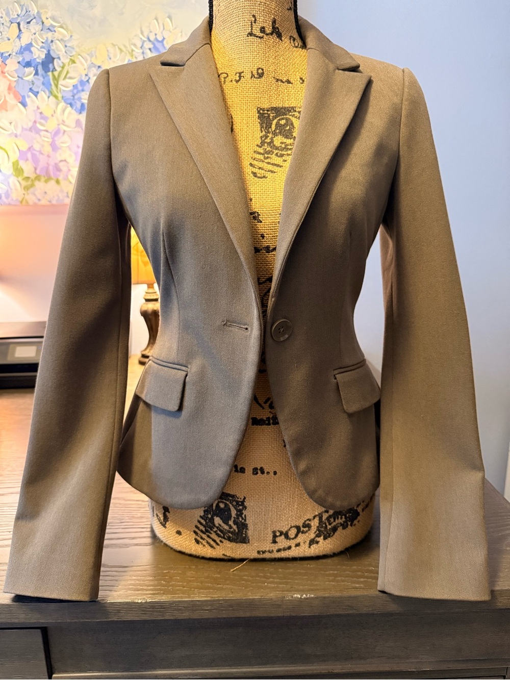Express Olive/Taupe Tailored Blazer – Gently Worn